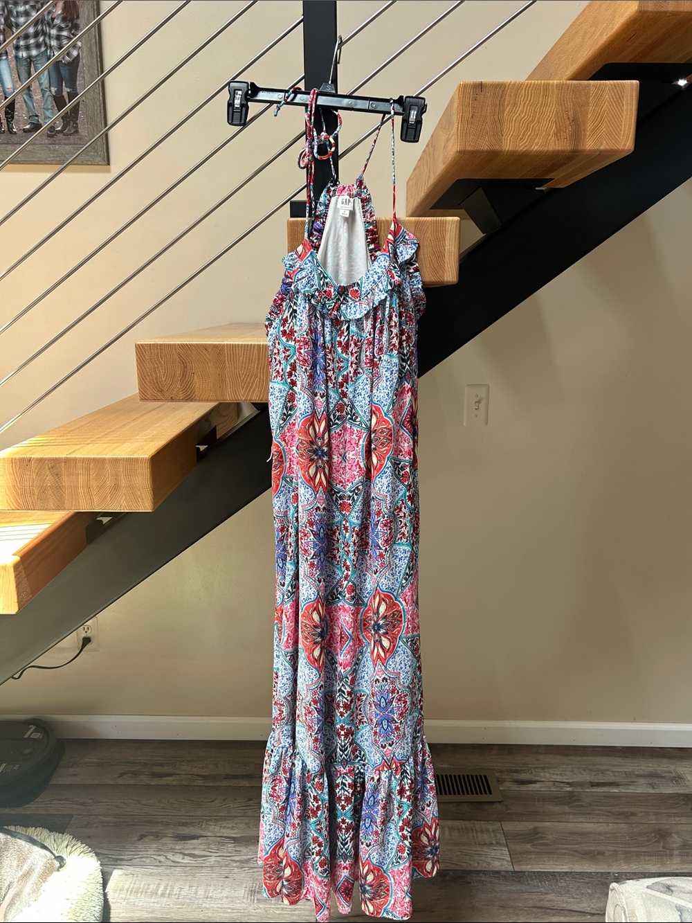 GAP Blue and Red Paisley Maxi Dress